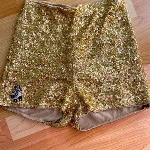 Gold Glitter Shorts